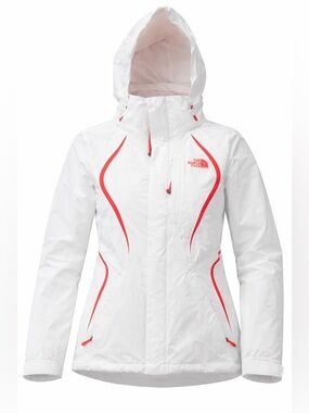 The North Face White Ski Jacket Pink Liner Waterproof Hooded Coat Size M